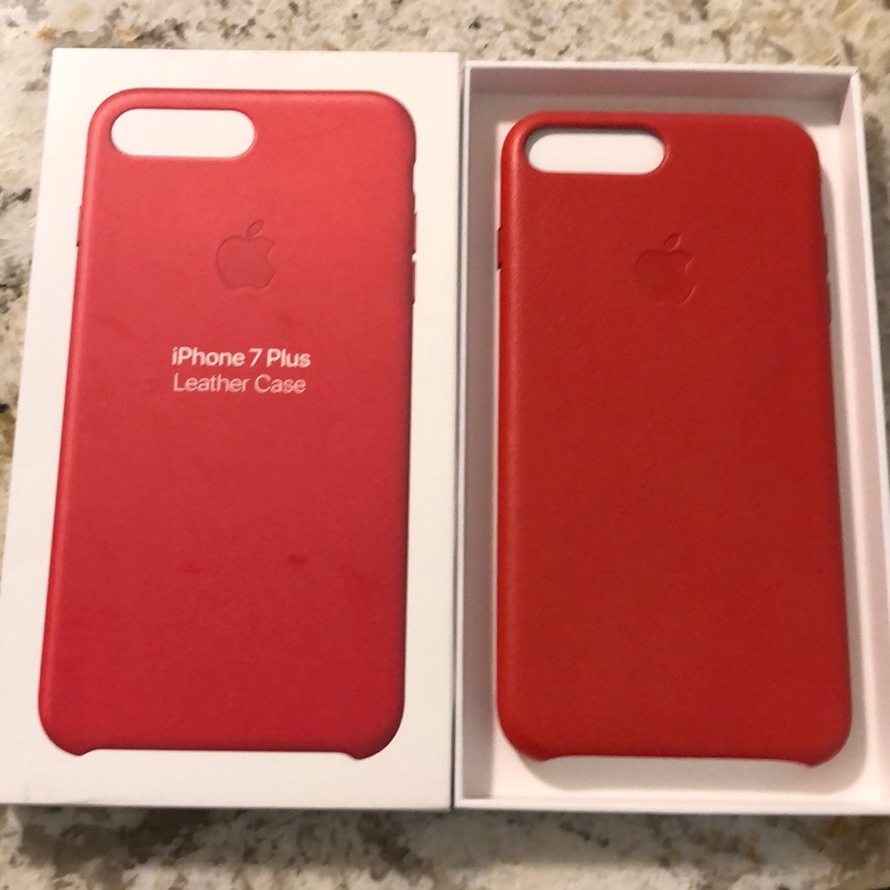 New Apple iPhone 7/8+ leather case red